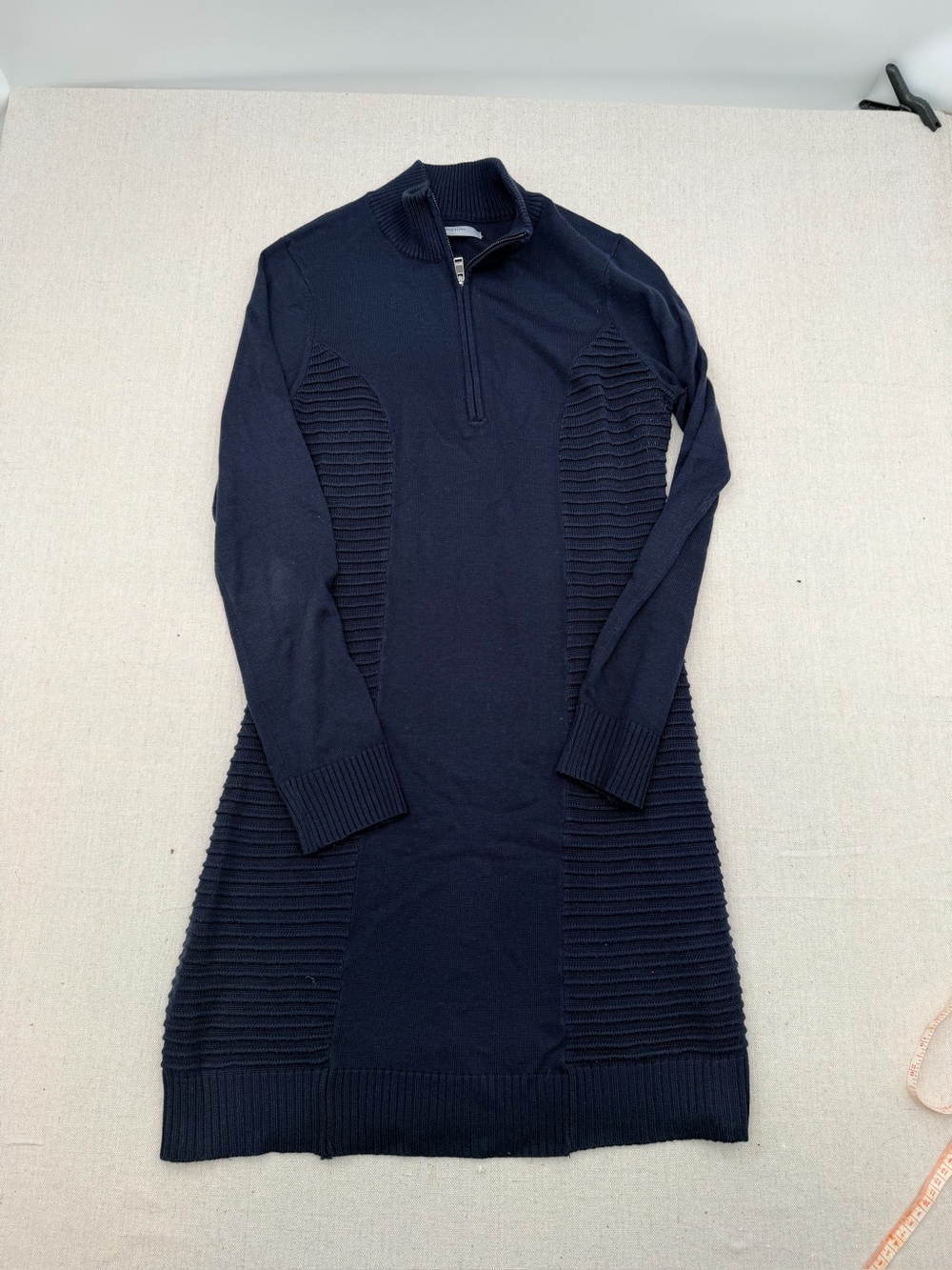 Marc New York Navy Zip-Neck Long Sleeve Knit Dress - Picture 2 of 7